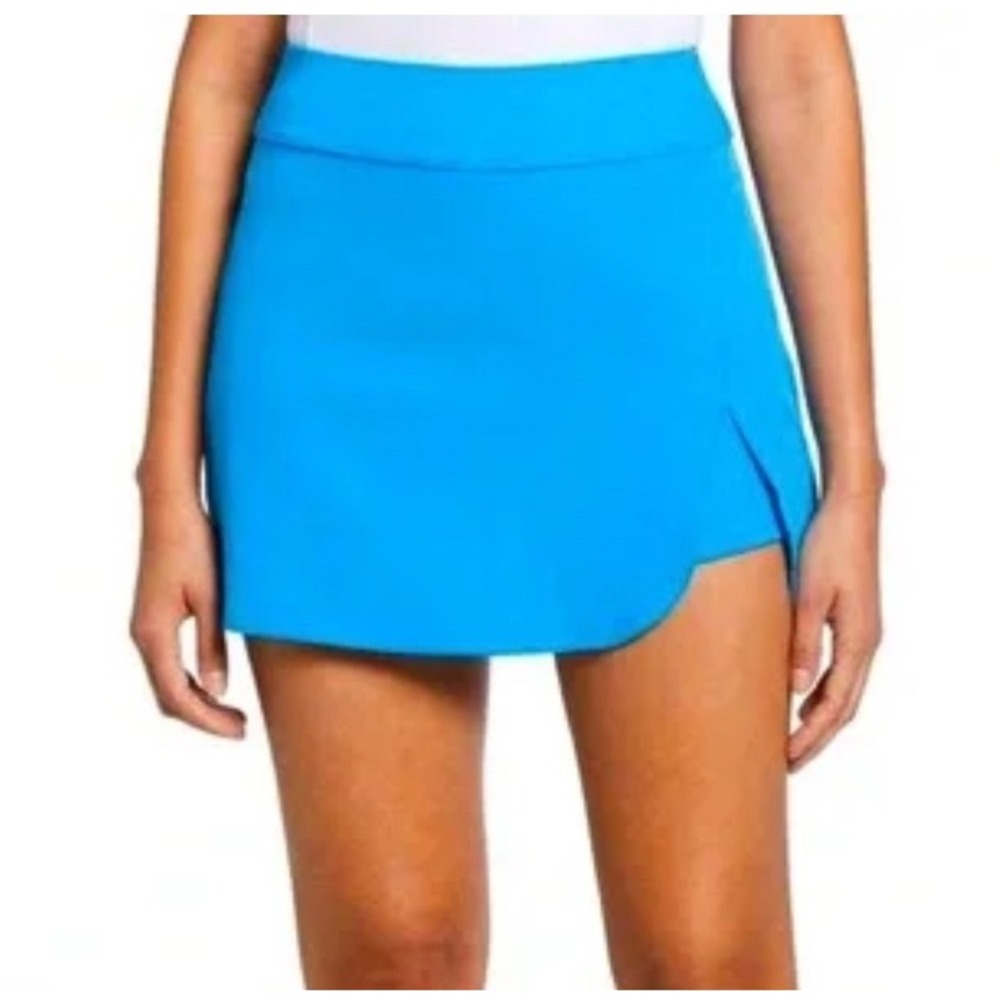 Callaway Golf Skort XL Blue Perforated Performance Faux Wrap Front Athleisure